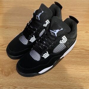 Brand New Retro 4 White Thunder- Men’s Black and White  Sneakers